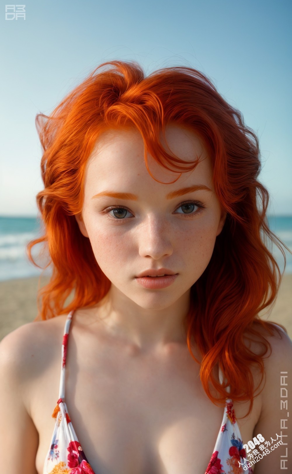 ★PATREON★ [Alita_3DAI] Red Hair Babe at the beach-星萌★潘多拉-星萌ACG主网